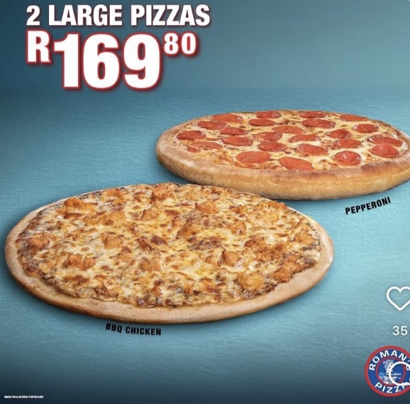 2 Large Pizzas special