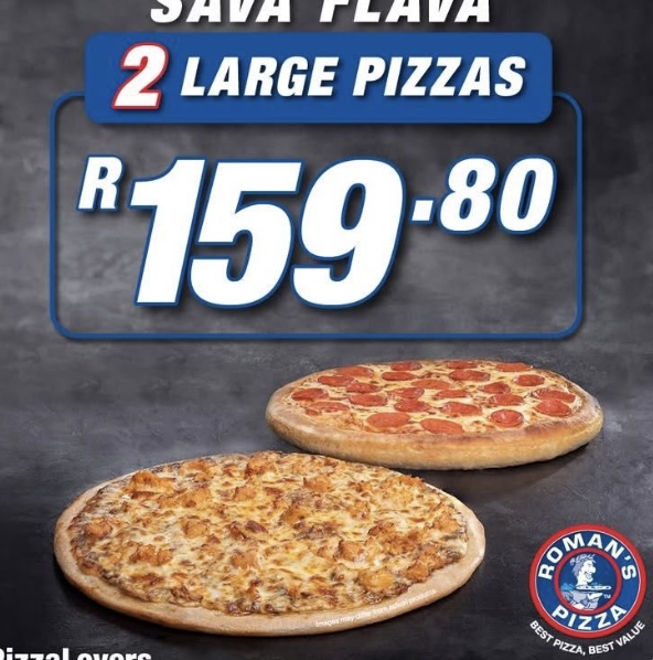 Sava Flava 2 Large Pizzas R159.80