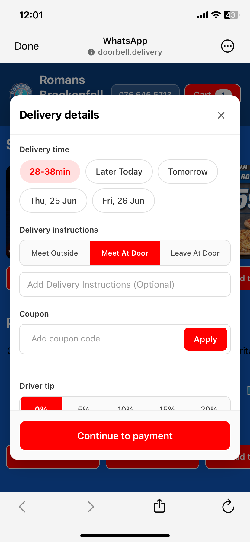 Delivery details